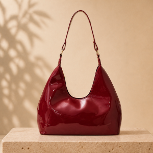 Glossy Patent Leather French Niche Vintage Shoulder Bag