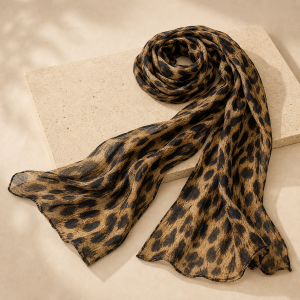 Stylish Leopard Print Scarf for Women in BD | Premium Lightweight Long Scarf