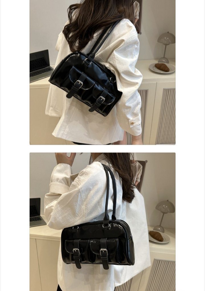 Retro Glossy Large Capacity Bowling Shoulder Bag for Women in BD - Image 5