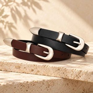 hop the minimalist PU leather ladies fashion belt at Glow Bagh. A versatile pin buckle belt for jeans and dresses, perfect for women in BD.
